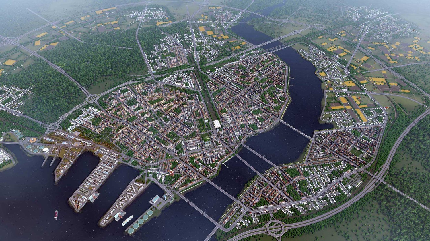 Скриншот 3 к игре Cities: Skylines - Deluxe Edition [v 1.13.1-f1+ DLC] (2015) PC | RePack от xatab