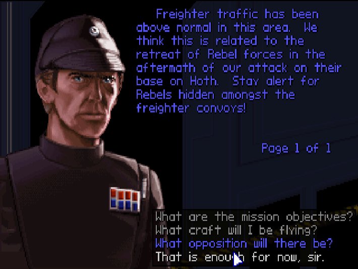 Скриншот 2 к игре Star Wars TIE Fighter Special Edition v1.0/2.1.0.8 [GOG] (1994)